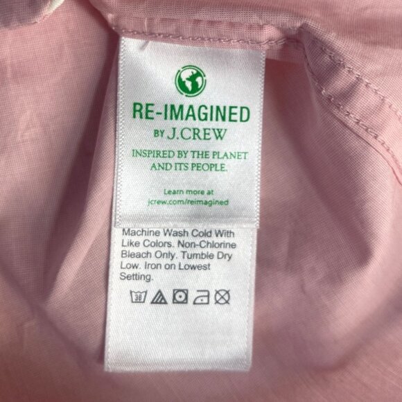 J Crew Front Button Pajama Shirt Womens Medium Pink Cotton Long Sleeves - Picture 6 of 8